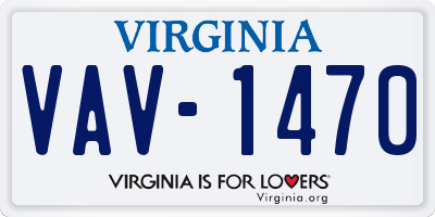 VA license plate VAV1470