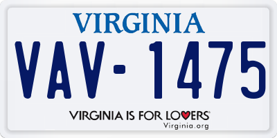 VA license plate VAV1475