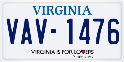 VA license plate VAV1476