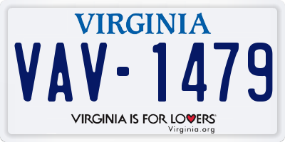 VA license plate VAV1479
