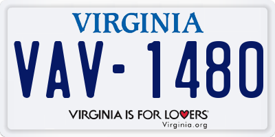 VA license plate VAV1480