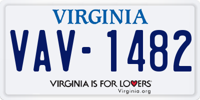 VA license plate VAV1482