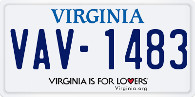 VA license plate VAV1483