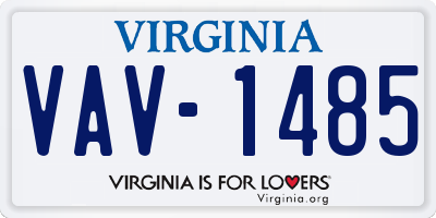 VA license plate VAV1485