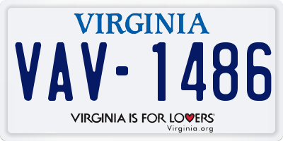 VA license plate VAV1486