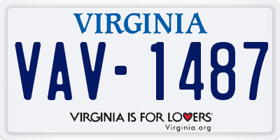 VA license plate VAV1487