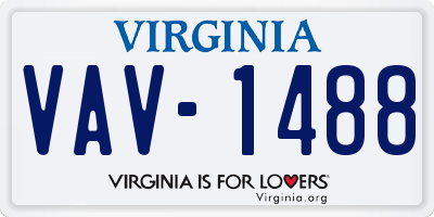 VA license plate VAV1488