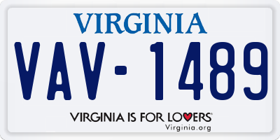 VA license plate VAV1489
