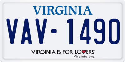 VA license plate VAV1490