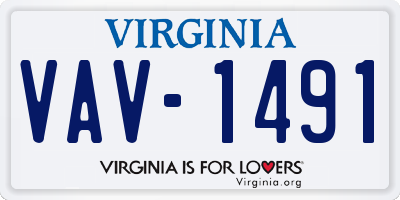 VA license plate VAV1491