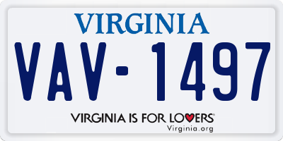 VA license plate VAV1497