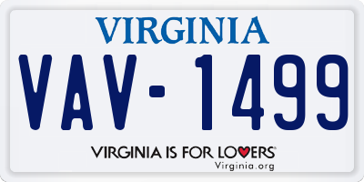 VA license plate VAV1499