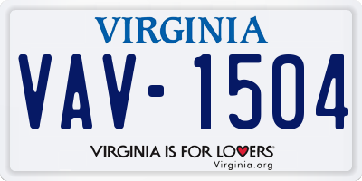 VA license plate VAV1504
