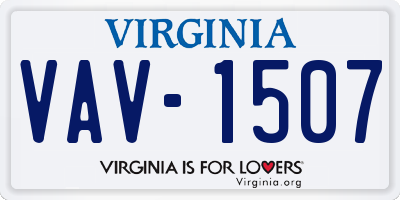 VA license plate VAV1507