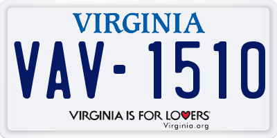 VA license plate VAV1510