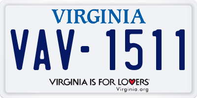 VA license plate VAV1511