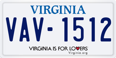 VA license plate VAV1512