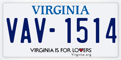 VA license plate VAV1514