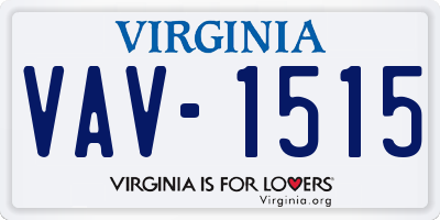 VA license plate VAV1515