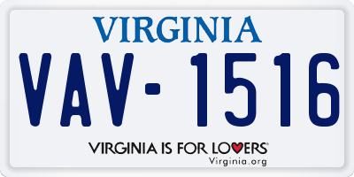 VA license plate VAV1516