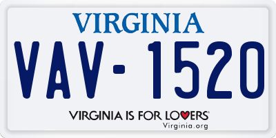 VA license plate VAV1520