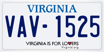 VA license plate VAV1525