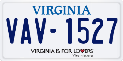 VA license plate VAV1527