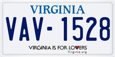 VA license plate VAV1528