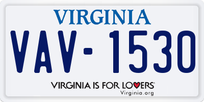 VA license plate VAV1530