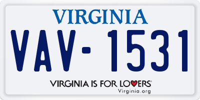 VA license plate VAV1531