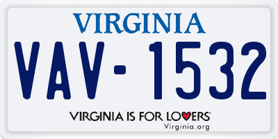 VA license plate VAV1532