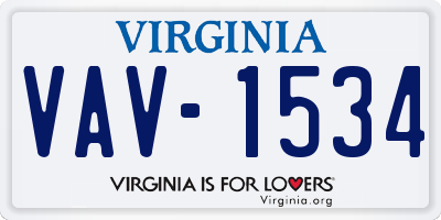 VA license plate VAV1534
