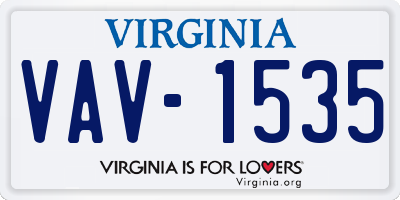 VA license plate VAV1535