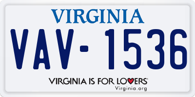 VA license plate VAV1536