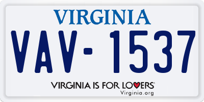 VA license plate VAV1537