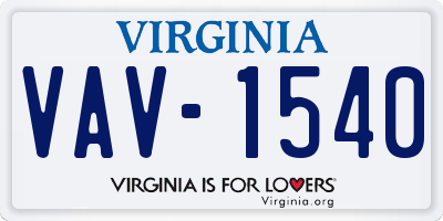 VA license plate VAV1540