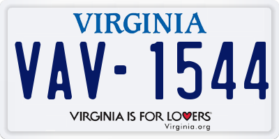 VA license plate VAV1544