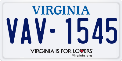 VA license plate VAV1545