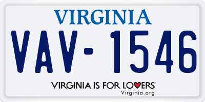 VA license plate VAV1546