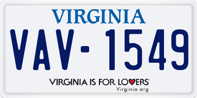 VA license plate VAV1549