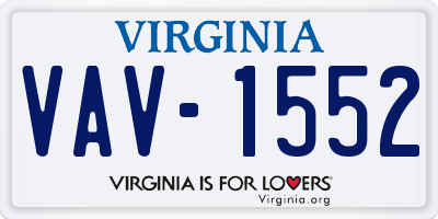 VA license plate VAV1552