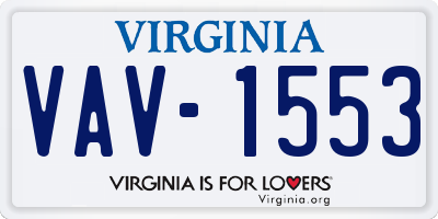 VA license plate VAV1553