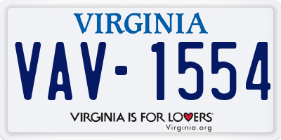 VA license plate VAV1554