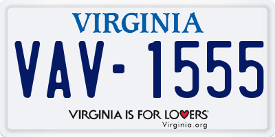 VA license plate VAV1555