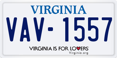 VA license plate VAV1557