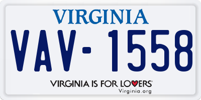 VA license plate VAV1558