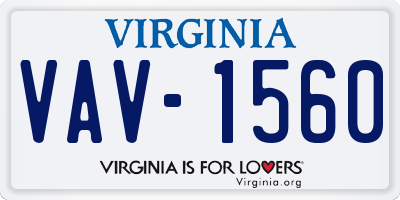 VA license plate VAV1560