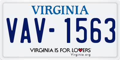 VA license plate VAV1563