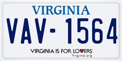VA license plate VAV1564