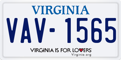VA license plate VAV1565